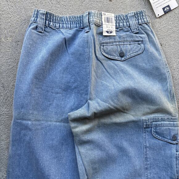 Deadstock 90s Dockers Jeans Mens 29x30 Pleated Denim Levis Cargo Tapered Vintage - Picture 11 of 16